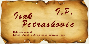 Isak Petrašković vizit kartica